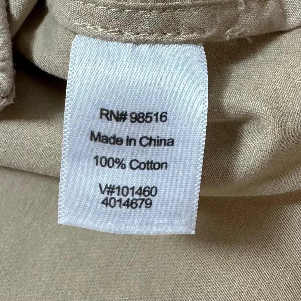 Coldwater Creek Utility Jacket Womens Plus Size 18 Tan Khaki Cotton Cargo Barn
